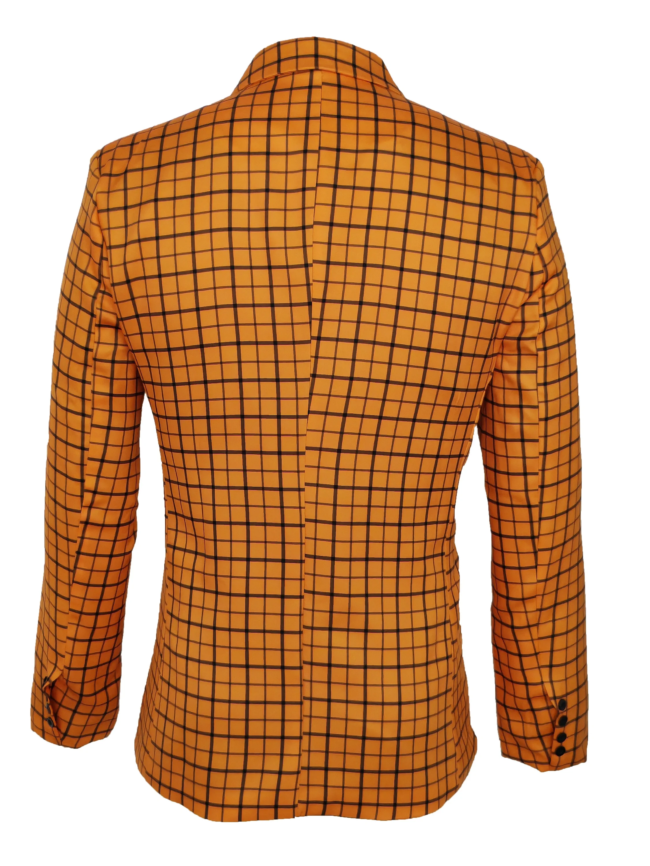 Men's Stylish Plaid Suit Jacket with Pockets Outdoor Casual Two Button Suit Suitable for Men's Daily Wear