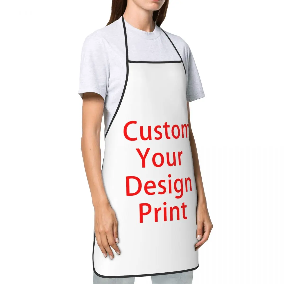 Custom Your Design Apron Women Men Unisex Bib Customized Logo Printed Cooking Kitchen Tablier Cuisine Chef Painting