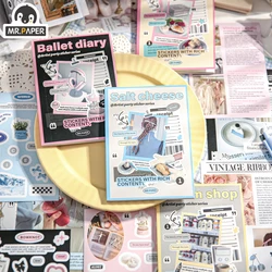 Mr. Paper 20 Sheets/book Cute Food Life Sticker Book Artistic Girl Heart Handbook Decoration Stickers Aesthetic Stationery