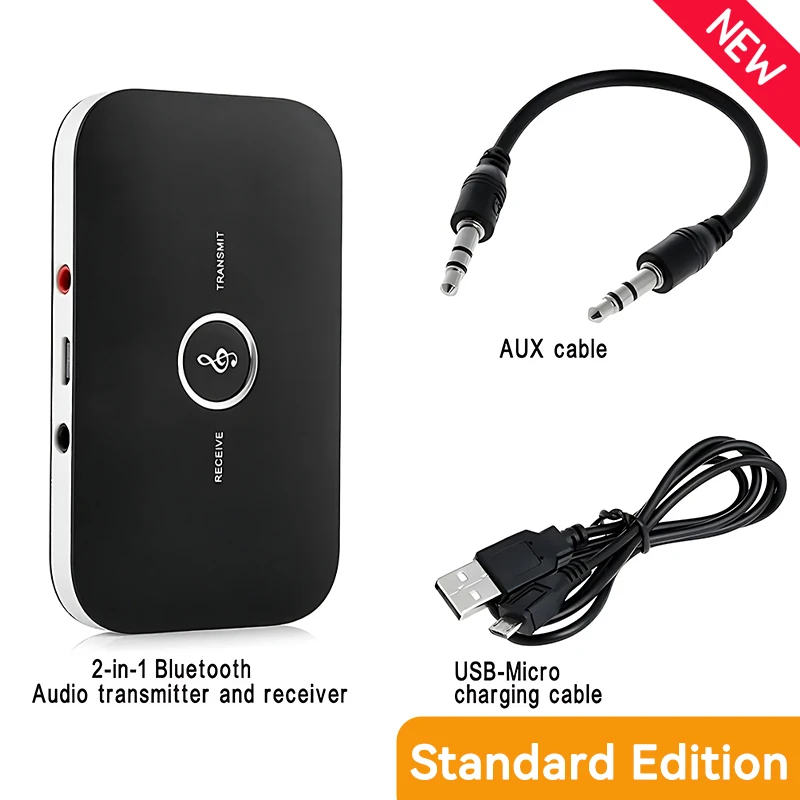 B6-Transmetteur récepteur audio Bluetooth 5.3, adaptateur sans fil pour voiture, PC, TV, sauna, télé