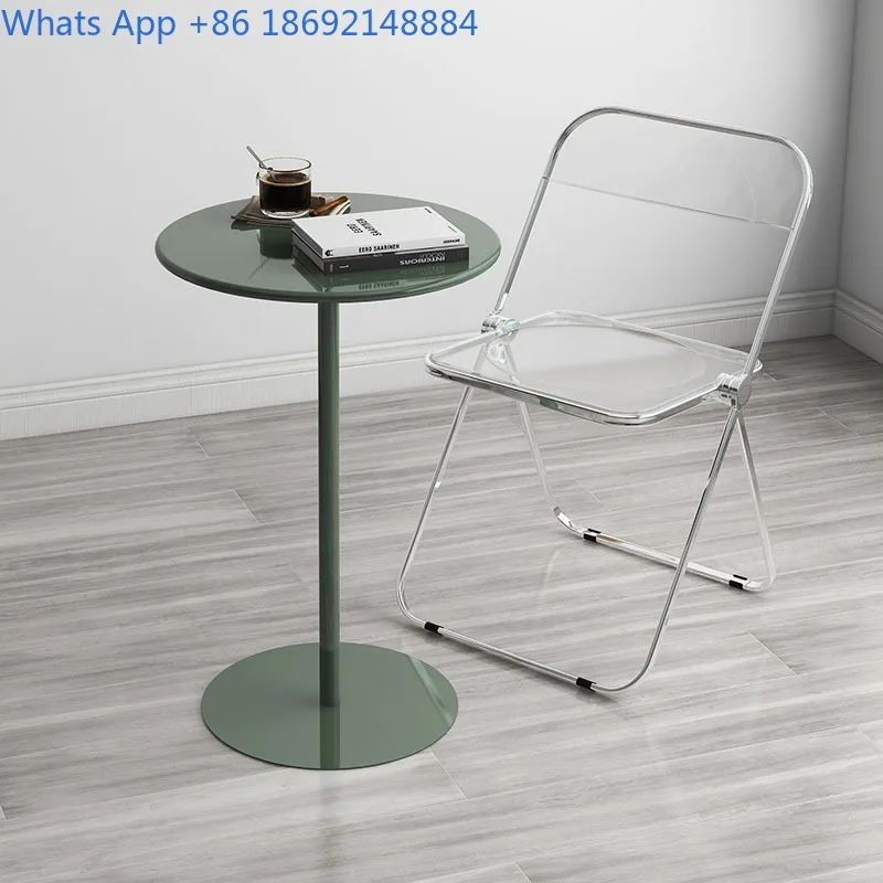 

Minimalist Dining Table Milk Tea Shop Bar Small Round Table Meeting Negotiation Reception Table and Chair Set