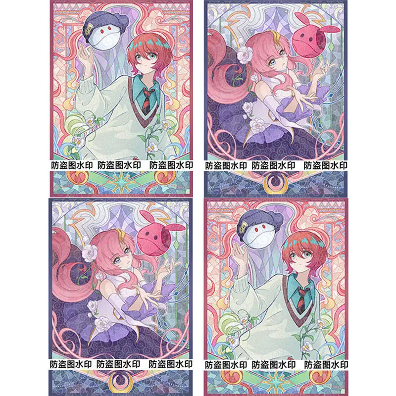 60 piezas/set GCG GUNDAM Machu SEED-D Fundas de tarjetas estilo vidrio pintado, protectoras para tarjetas de colección de anime y juegos, regalo, juguete, 66*91mm