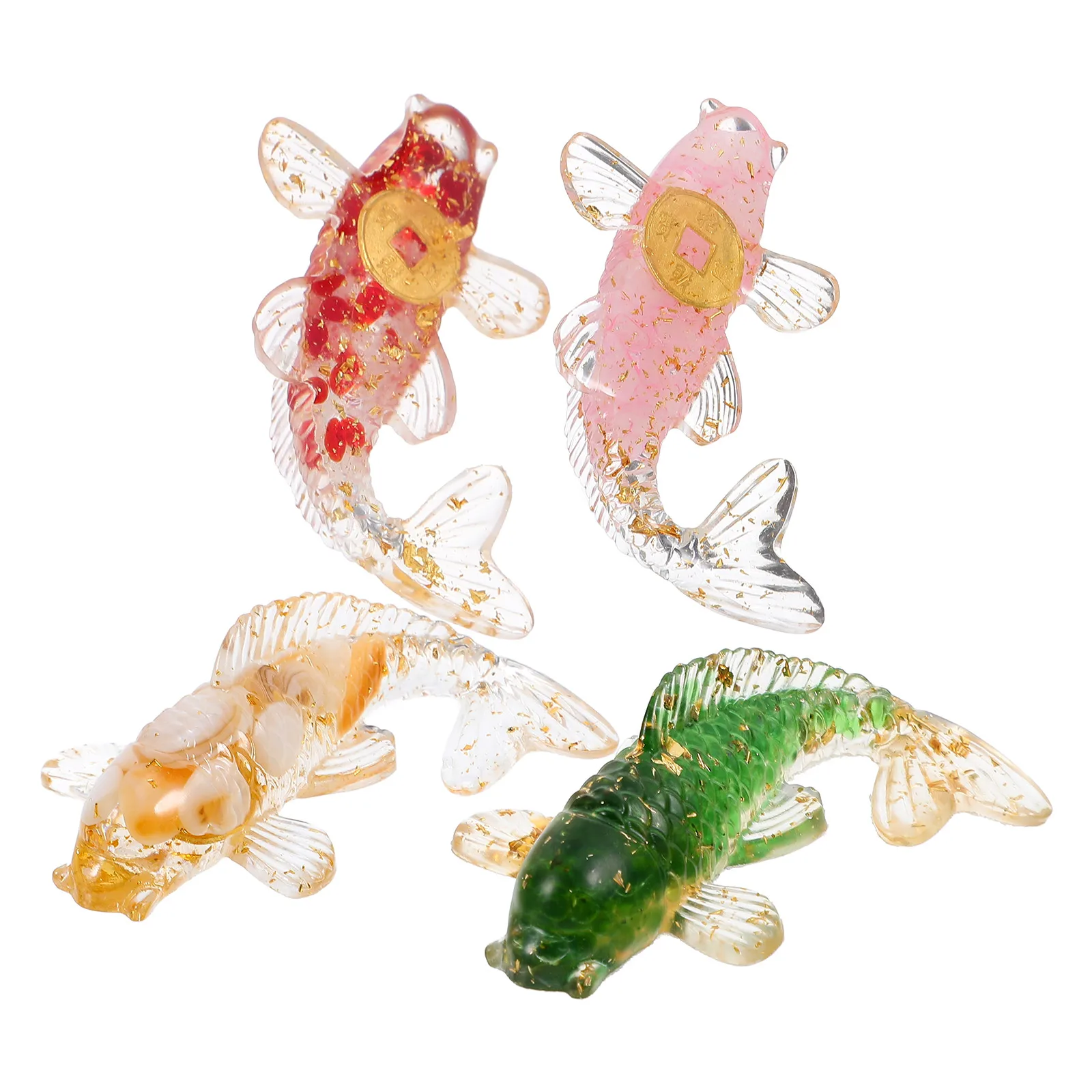 

4 Pcs Koi Fish Ornaments Decorative Figure Tank Decorations for Aquarium Accessories Small Colored Artificial