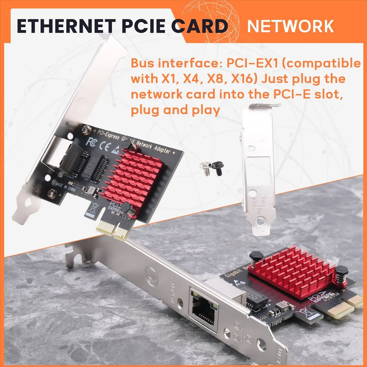

(A26M) Сетевая карта PCIE Gigabit, 10/100/1000 Мбит/с, RJ45, проводная, сетевой адаптер PCI-E, LAN-карта