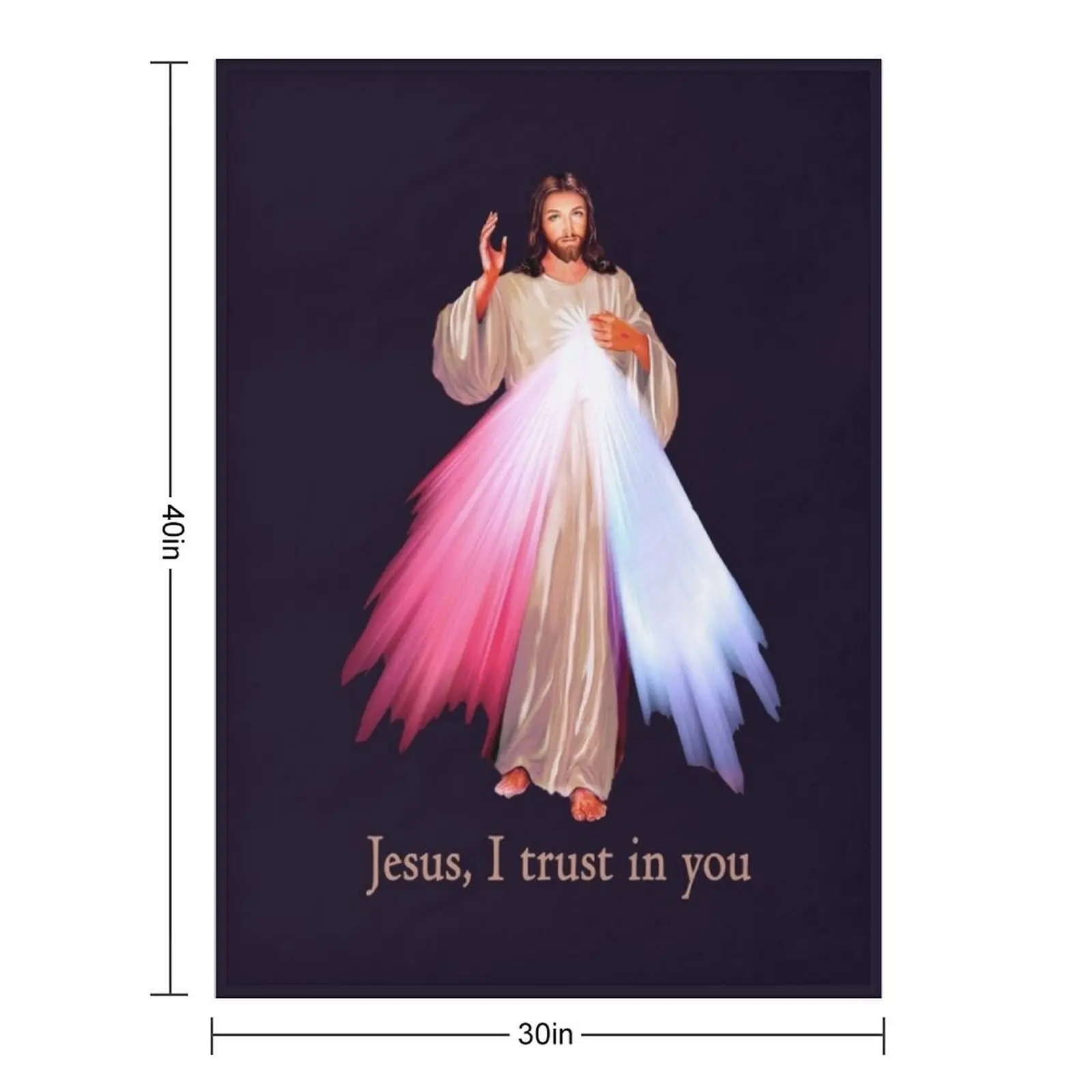 Jesus I trust you Divine Mercy Image (transparent background design) Throw Blanket Sofa Baby Blankets