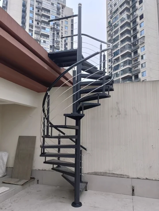 Customization Modern and Beautiful Solid Wood Spiral Stairs Durable Assembled Metal for Indoor Apartments Easy DIY Installation