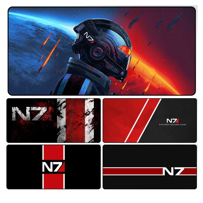 Mass Effect N7 Mouse Pad Large Gaming Mousepad Gamer Computer Office Mouse Mat XXL Carpet Keyboard Mat Desk Pad Laptop Mausepad