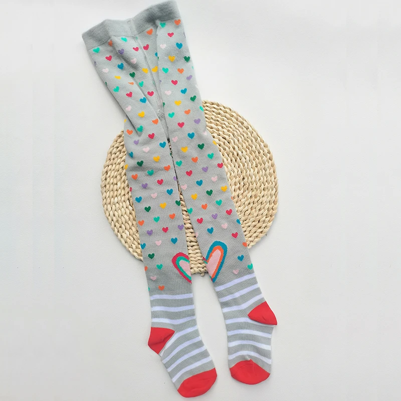 1 PCS  Cute Fl Heart Striped Tights for Baby Girls Soft Breathable Kids Pantyhose Spring  Autum  Winter