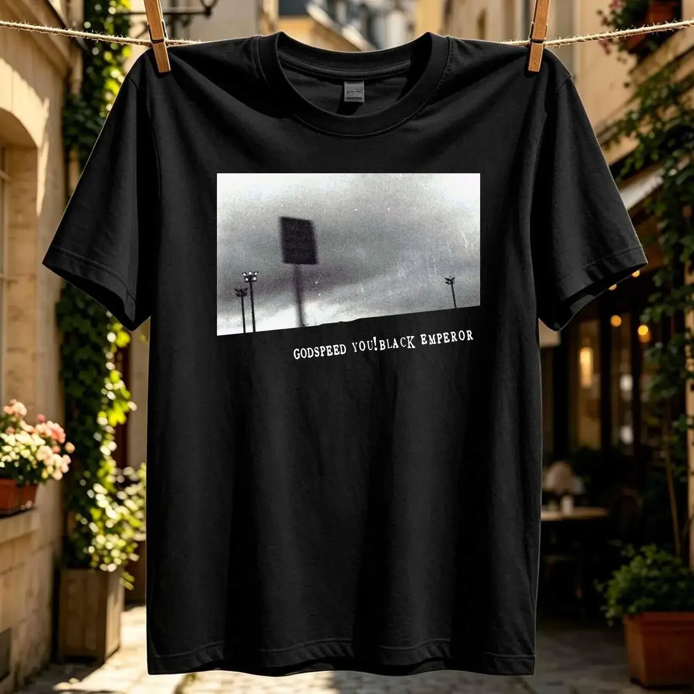 washed T Shirt Godspeed You Black Emperor Band vintage Washed streetwear homme Comfortable graphic Versatile