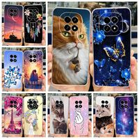 For Realme V60 Case RMX3995 Cute Cat Butterfly Painted Cover Clear Silicone Phone Case For Realme V60s V 60 RealmeV60 Soft Shell