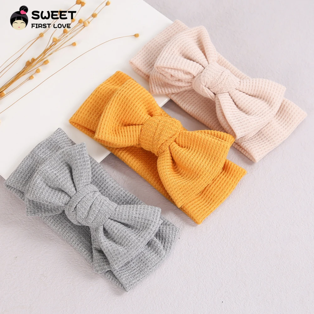 Baby Headband Soft Walv Gee Elastic Fabric Hair Bands Solid Cute Bow Infant Headband For Kids Girl Headwear Hair Accessories