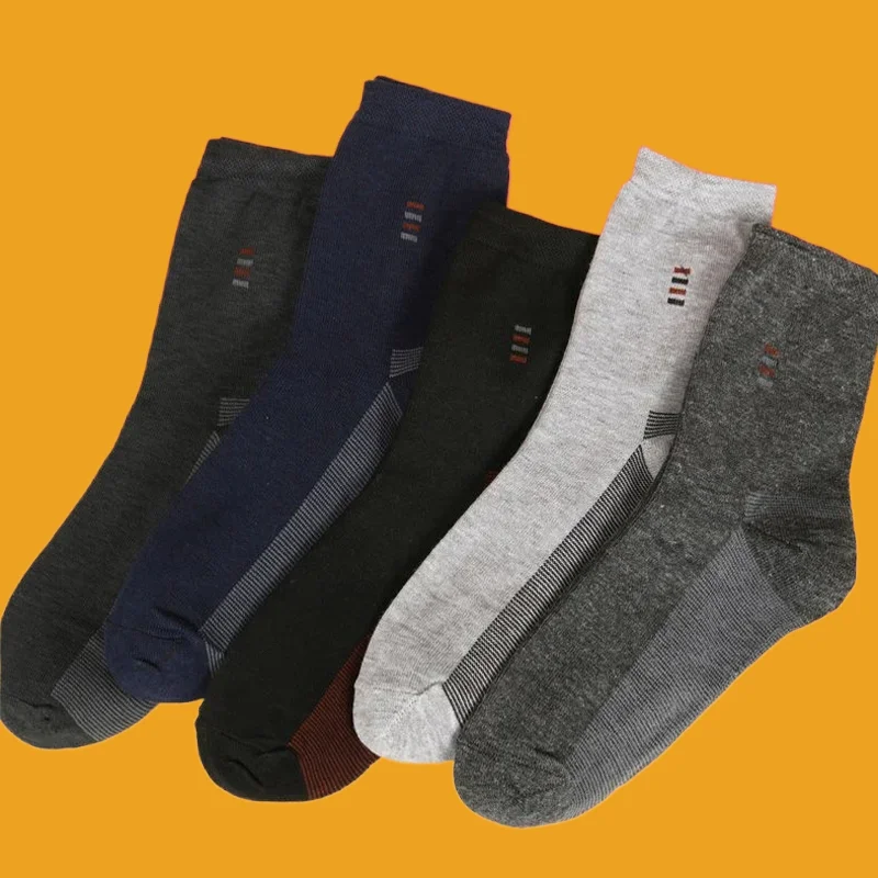 5/10 Pairs High Quality Breathable Men Mid-tube Socks Casual Solid Color Fashion Cotton Socks Comfortable Standard Sports Socks