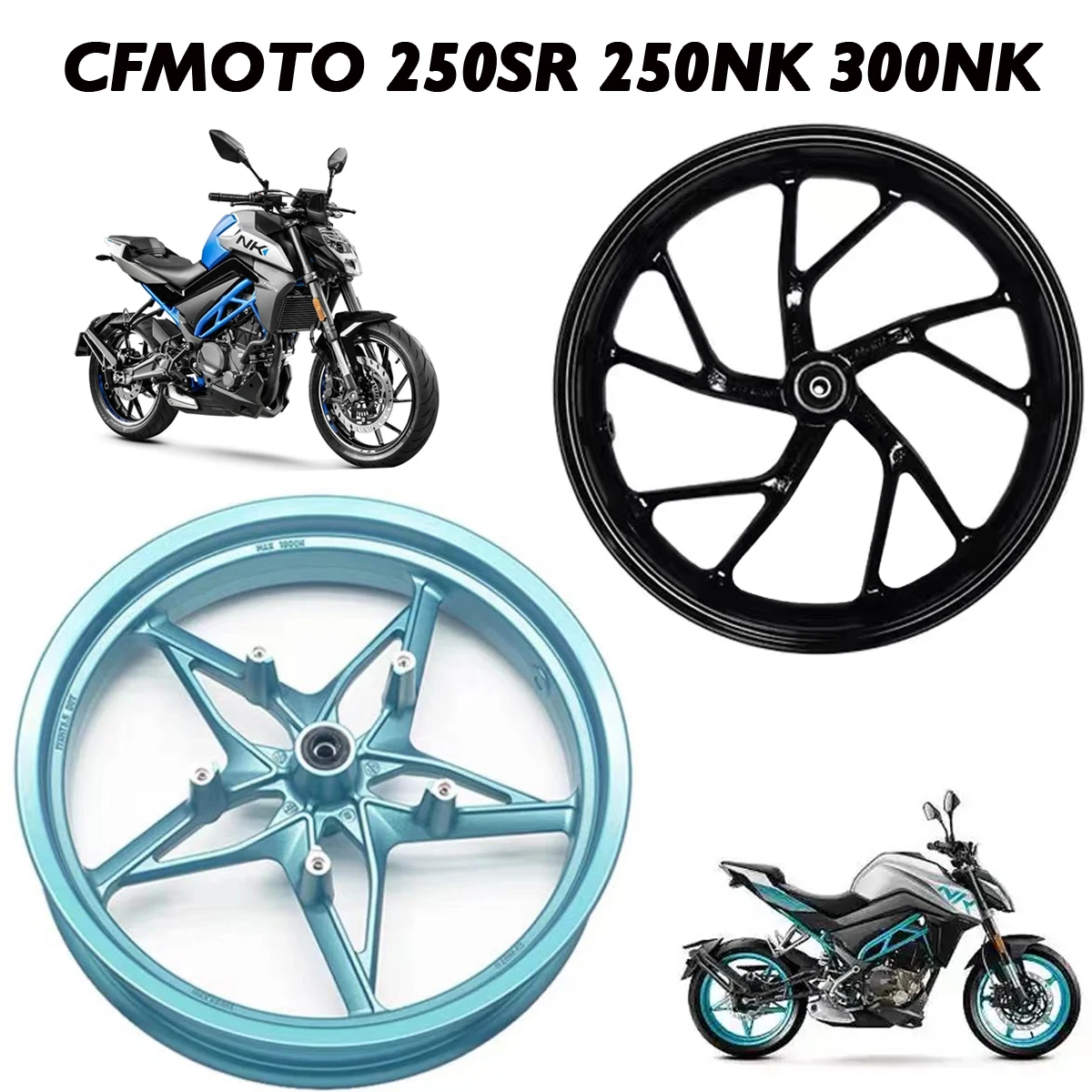 Buje de rueda delantero y trasero de aluminio compatible con CFMOTO CF250-A 250SR 250NK NK250 300NK 250 SR NK, buje de rueda de aleación de aluminio