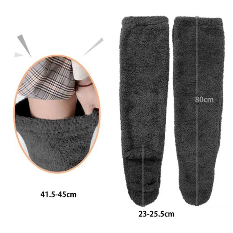 Women Thermal Fleece Long Socks Leg Warmers Socks Plush For Maximum Comfort