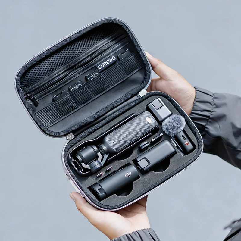 

Портативный чехол из искусственной кожи, водонепроницаемая противоударная сумка из ЭВА, сумка на плечо, комплект запасных частей, сумка для хранения для DJI Pocket 3, Gombal Camera