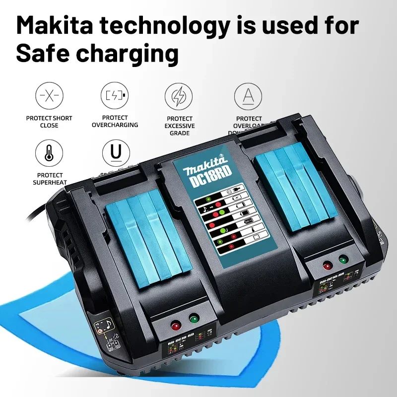 Upgrade 100%original genuine Makita 18V charger with rechargeable battery, Makita charger BL1830 BL1830B BL1840 fast charging