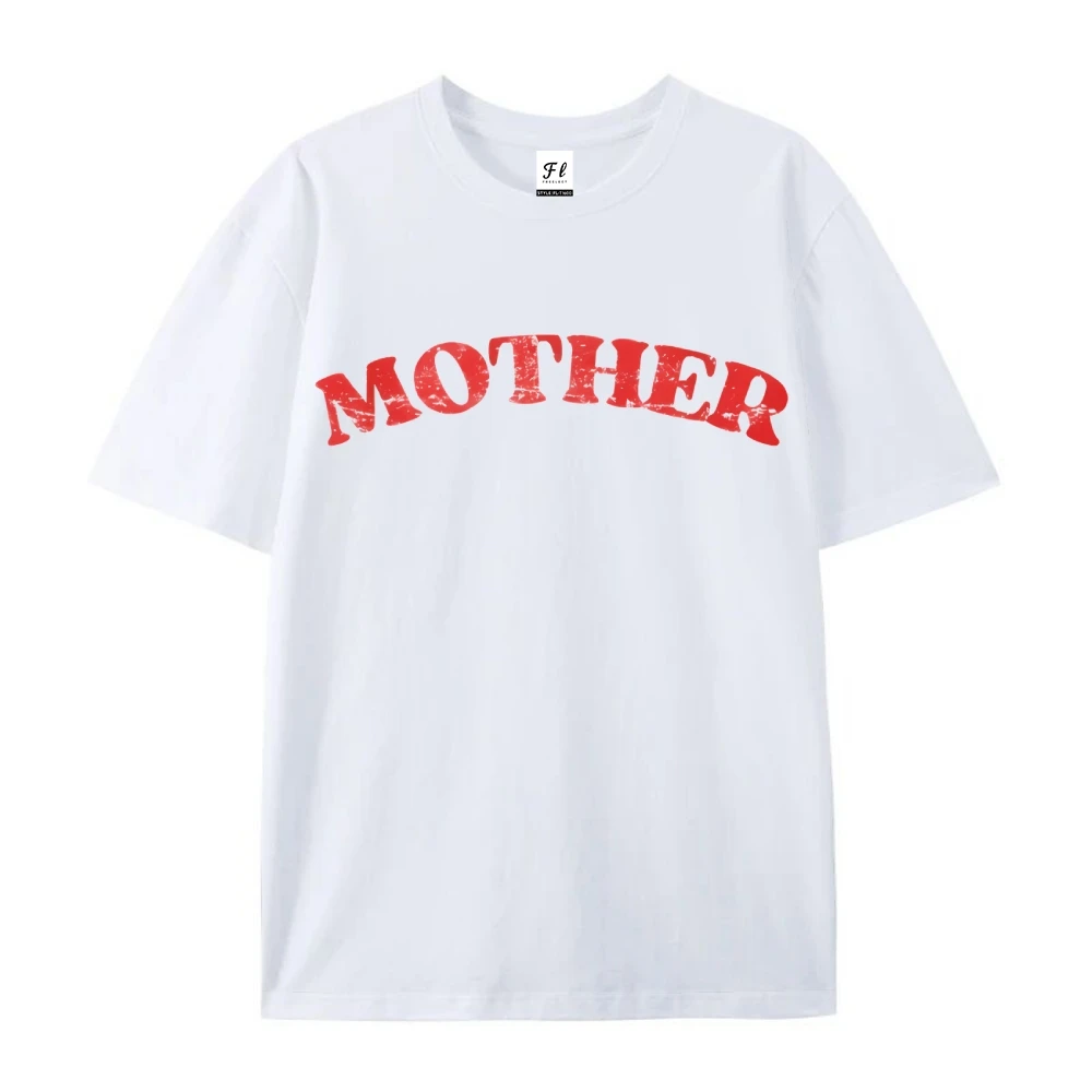 Camiseta con estampado de letras para madre, pantalón corto informal de algodón suave de manga, ropa informal de verano, camisetas gráficas Y2k con cuello redondo, Tops para mujer