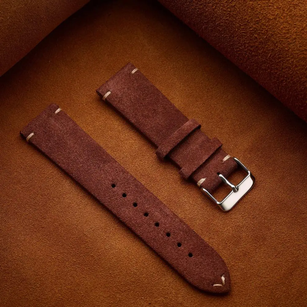 Tool-free Watch Strap Replacement Quick Release Watch Strap Soft Plush Faux Leather Watch Strap Stainless Steel Buckle