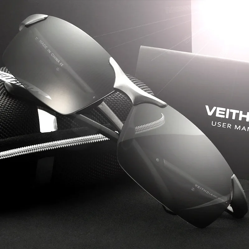

VEITHDIA Unisex Fashion Rimless Sports Sunglasses Outdoor Cycling Driving Polarized UV400 Eyeglasses For Male Female V065T91