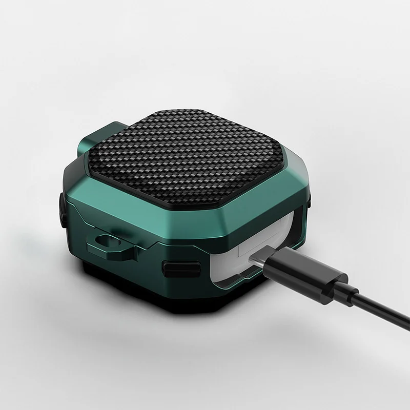 لسامسونج غالاكسي براعم 2 حالة ألياف الكربون الملمس التبديل مشبك سماعة حالة سماعة غطاء لسامسونج براعم 2 برو لايف شل