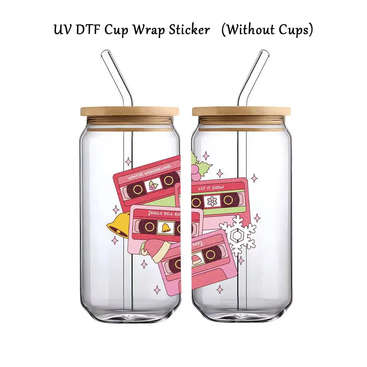 Santa Claus Snowman Transfer cup sticker label Glass cup stickers Crystal Label UV pattern transfer paste
