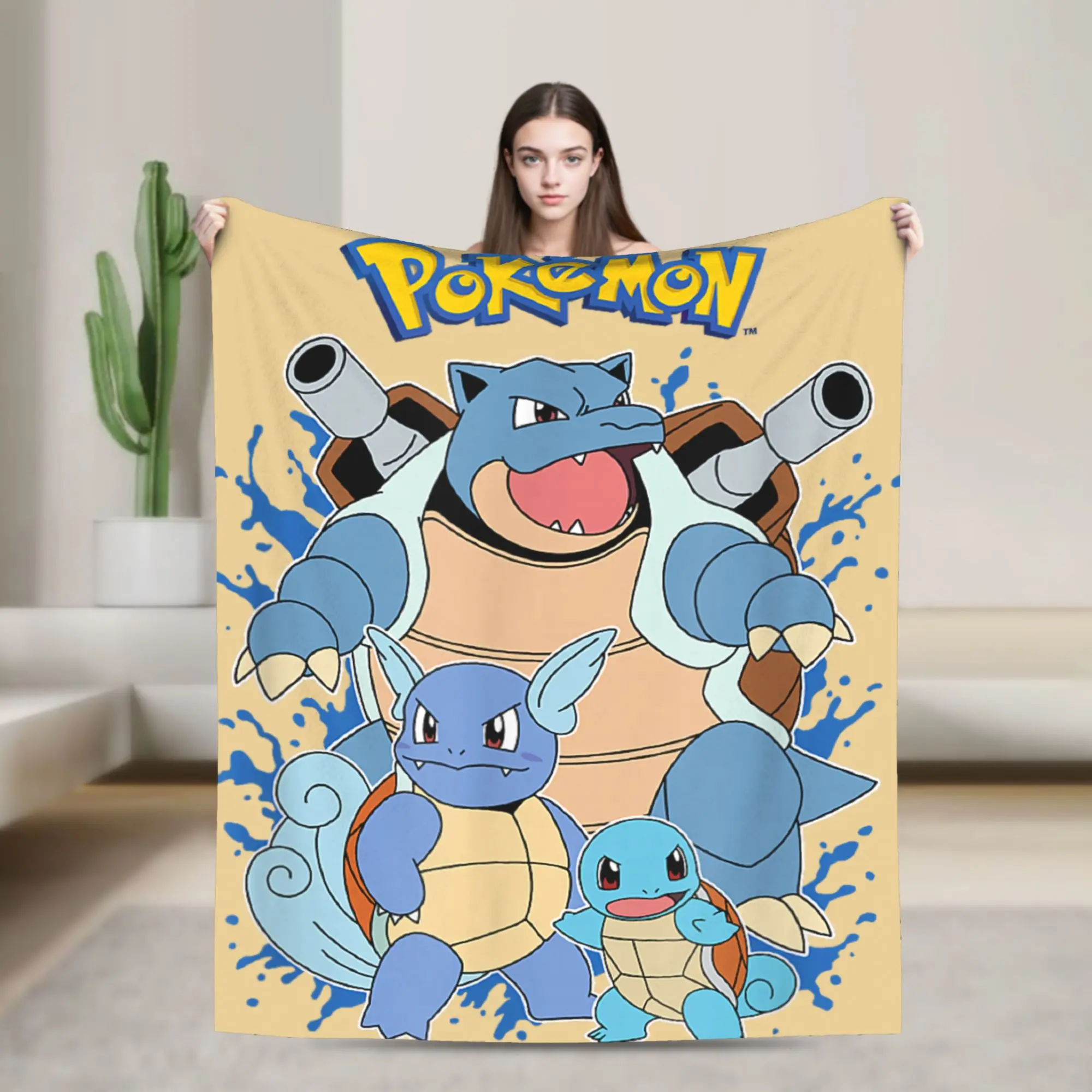 Mantas de franela Squirtle Evolution, ropa de cama suave y cálida para decoración del hogar, colcha de moda para acampar, funda para sofá cama