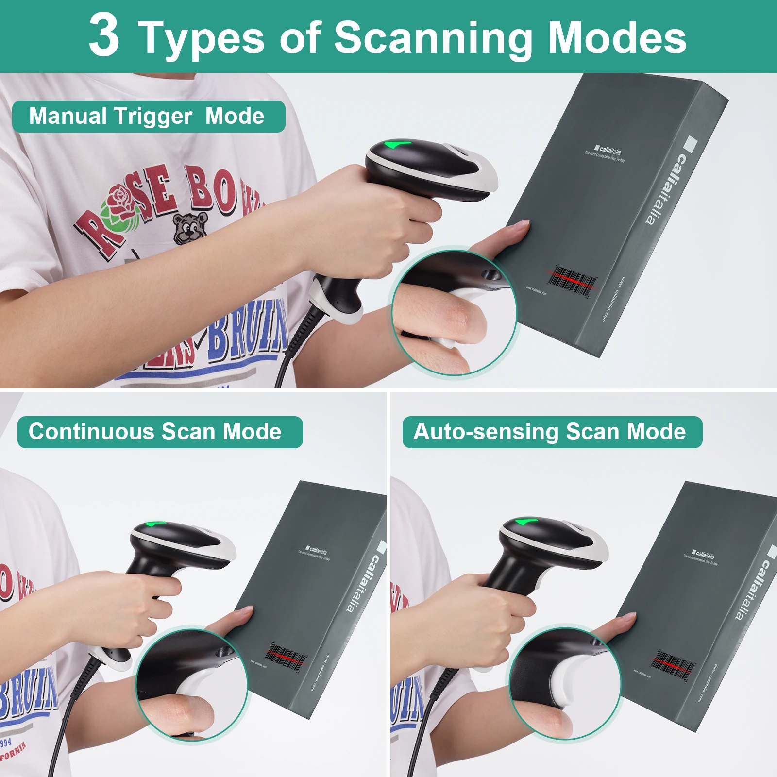 Bluetooth Barcode Scanner Wired 2.4G Draadloze 1D/2D Cmos Psp Bar Code Qr PDF417 Reader Voor Inventaris Pos supermarkt