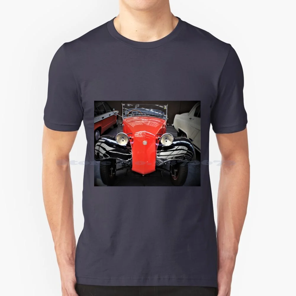 Tatra 57-1933 T Shirt 100% Cotton Tee Tatra 57 Prague Motor Czechoslovakia Classic Antique Automobile Racing Car Red Black