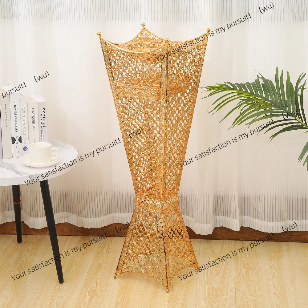Silver four-top column incense burner Metal hollow wrought iron incense burner Middle East festival aromatherapy burner