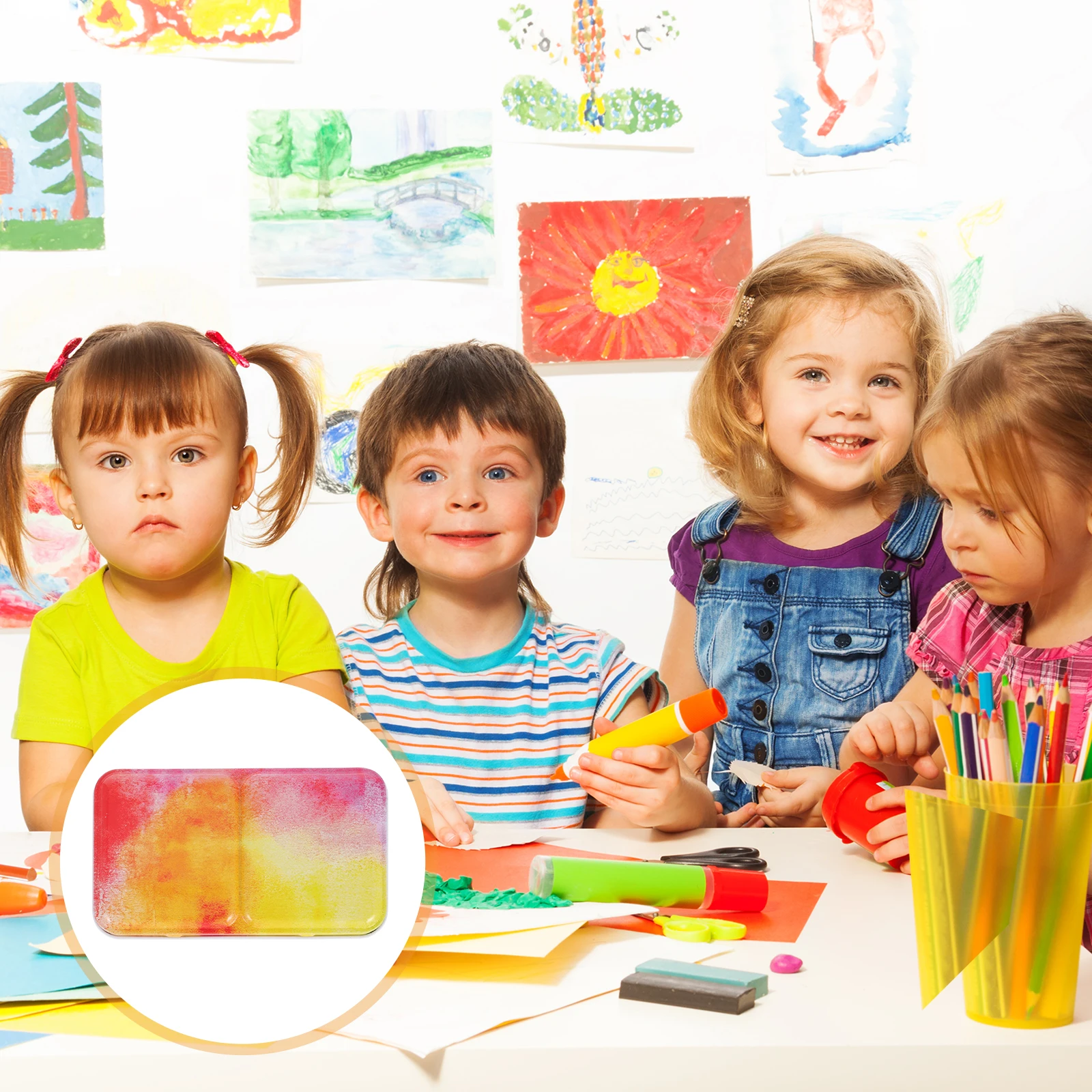 

1 Set Box Empty Watercolor Case Plastic Color Mixing Box Portable Art Paint Case For Student Artist Durable Watercolor Storage