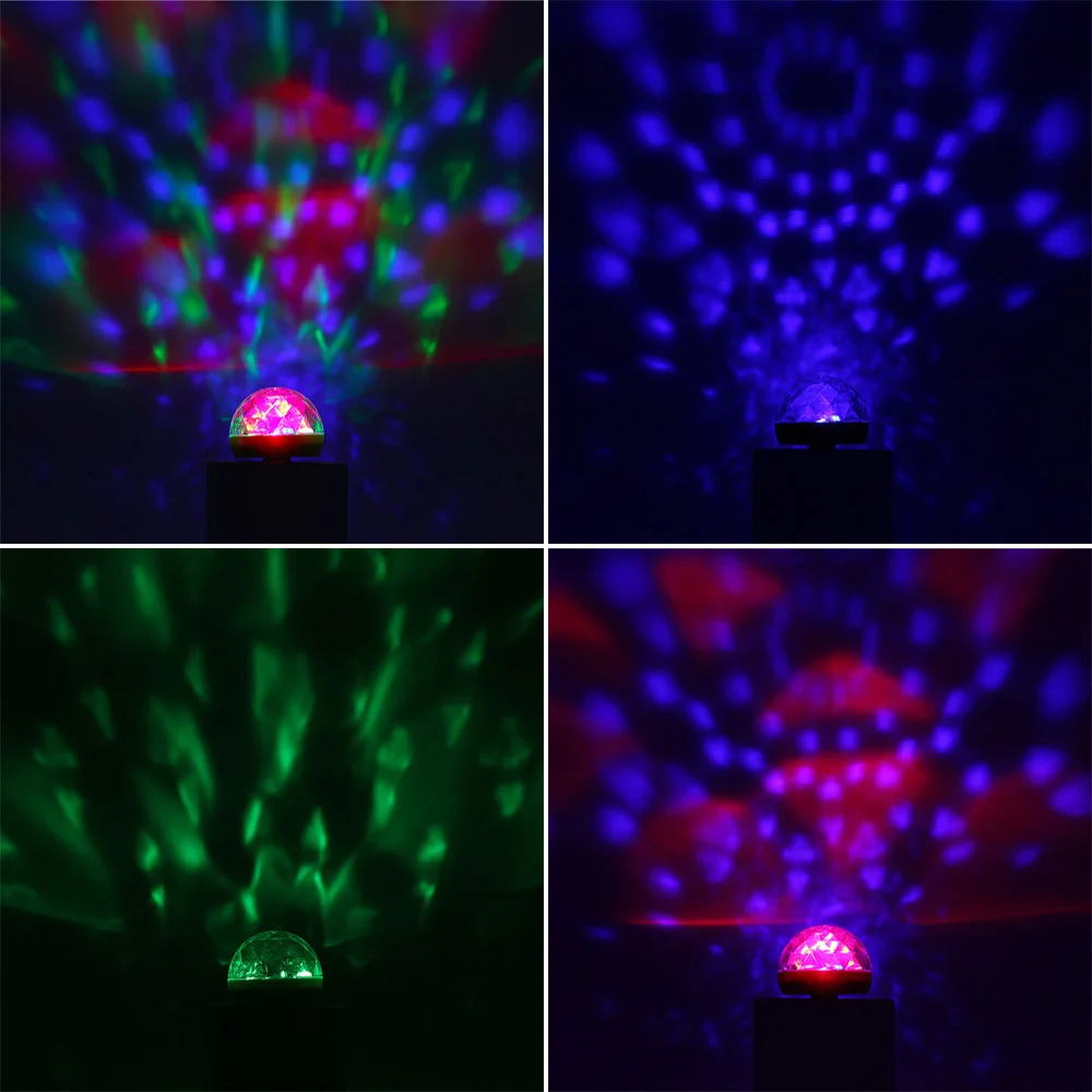 1pcs Micro USB RGB LED Stage Light Bulb Sound Control For Club DJ Disco Party Music Magic Ball Lamp Effect Projector