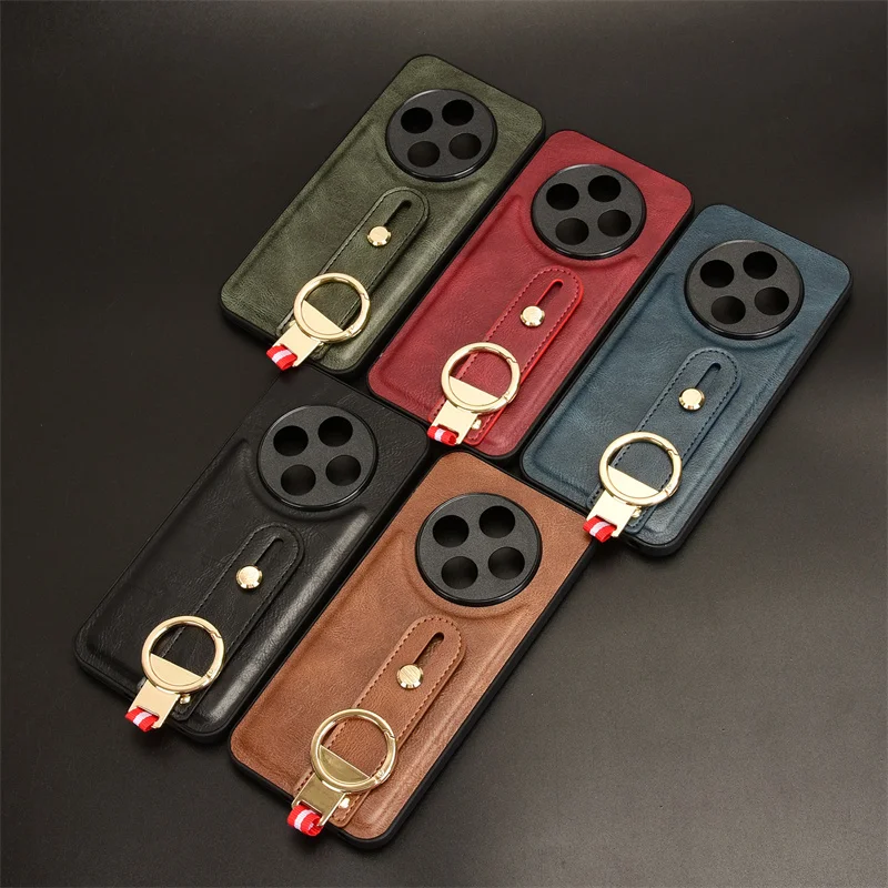 Casing penahan ponsel tali pergelangan tangan modis 30C untuk Tecno Spark 30C casing gaya kulit penutup antijatuh