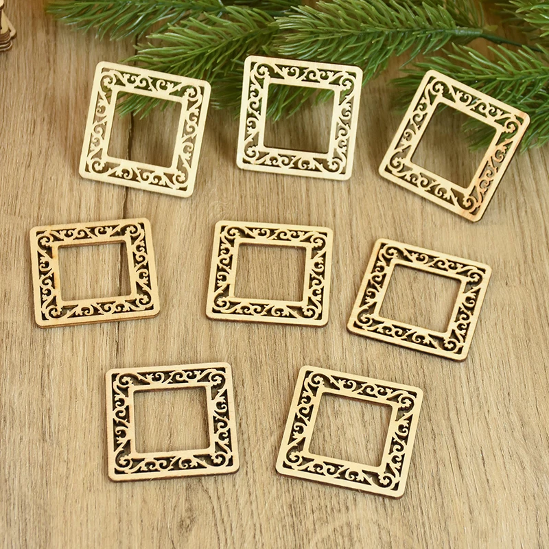 20 pezzi di fette di legno cave cornice per foto fai da te artigianato in legno naturale scrapbooking per la casa decorazione natalizia abbellimento