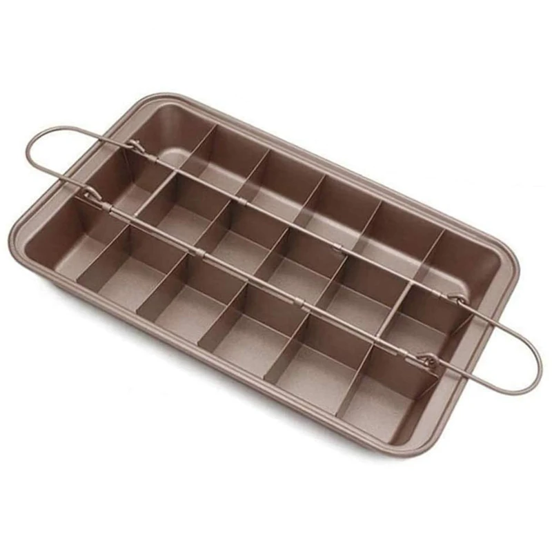 

LICG Non Stick Brownie Pans With Dividers, High Carbon Steel 18-Lattice Brownie Baking Tray For Oven Baking, Baking Pan