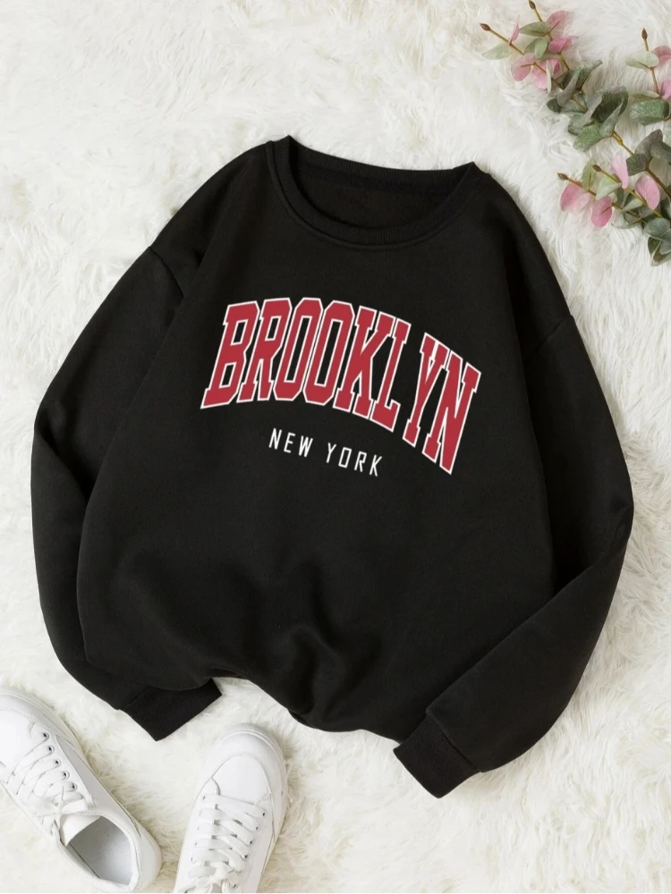 Harajuku Hoodie Womens Brooklyn New Work Printed Hoodies Women Colorful Clothes Basic Trend Hooded Tops