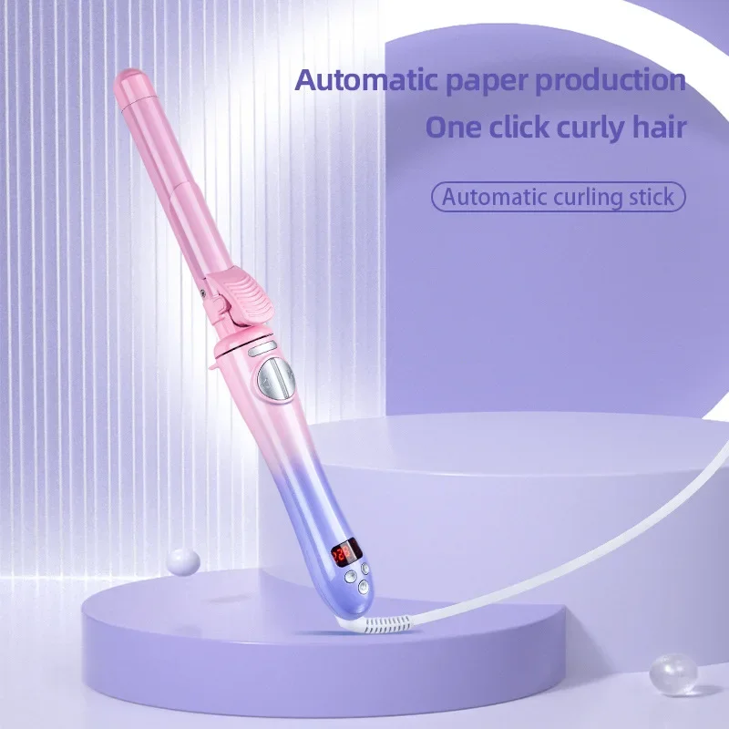 

2024 straight hair straightener electric clip with gradient color temperature adjustment styling curler automatic curling rod