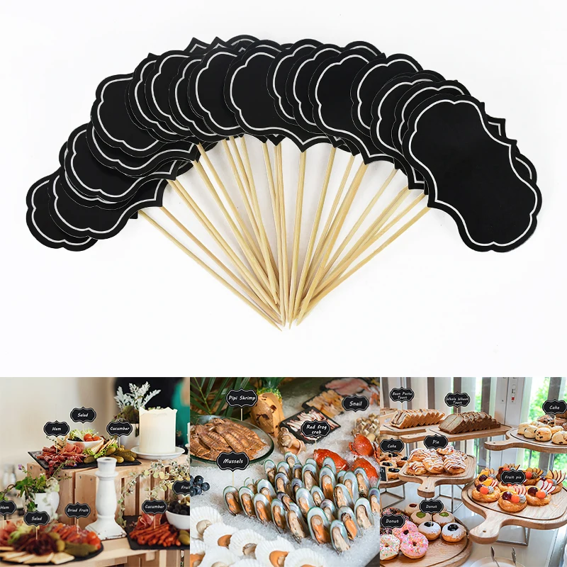 24pc Mini Blackboard Paperboard Message Slate Business Card Holder Memo Label Brand Number Table Price For Home Restaurant Party