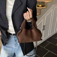 French Cloud Dumpling Bags Brand Design Frosted New Fashion Handbag Lunch Box Bag Retro Magnetic Clasp Shoulder Crossbody Bags