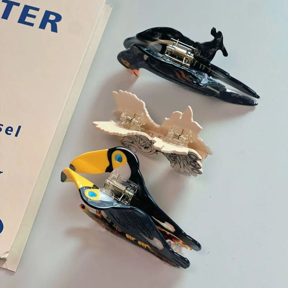 

Sweet Cute Acetic Acid Hair Claw Crow Woodpecker Bird Hair Clip Korean Style Creative Cartoon Animal Shark Clip Daily