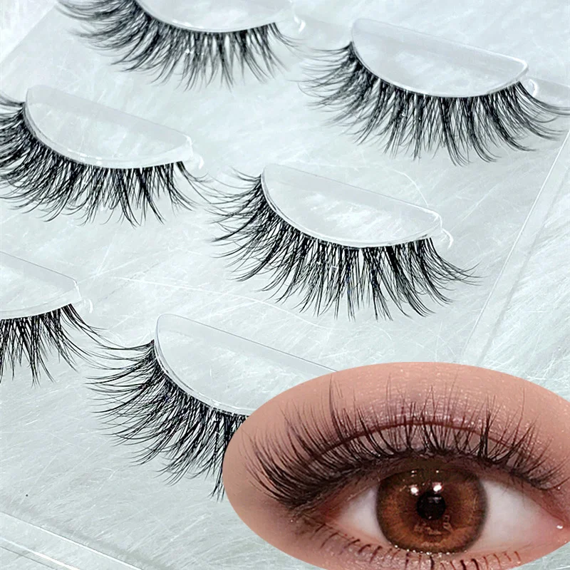 NEW Wholesale Mink Eyelashes 3pair lashes invisible band mink lashes reusable false eyelashes Makeup in Bulk