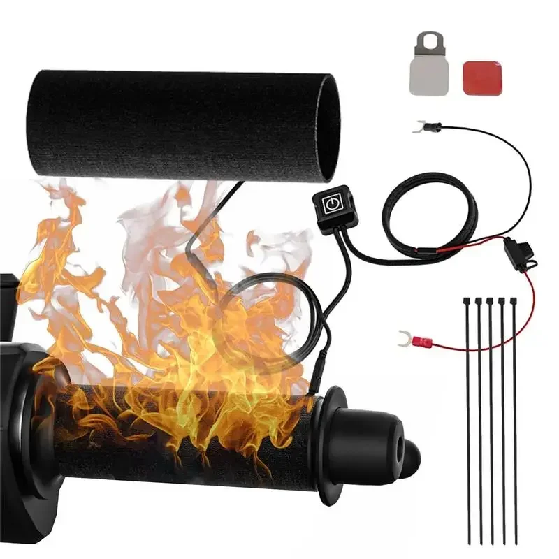 Motorcycle Winter Electric Heated Handlebar 12V Waterproof and Warm Smart Anti-slip Heated Handlebar 3-speed Control Motorcycle