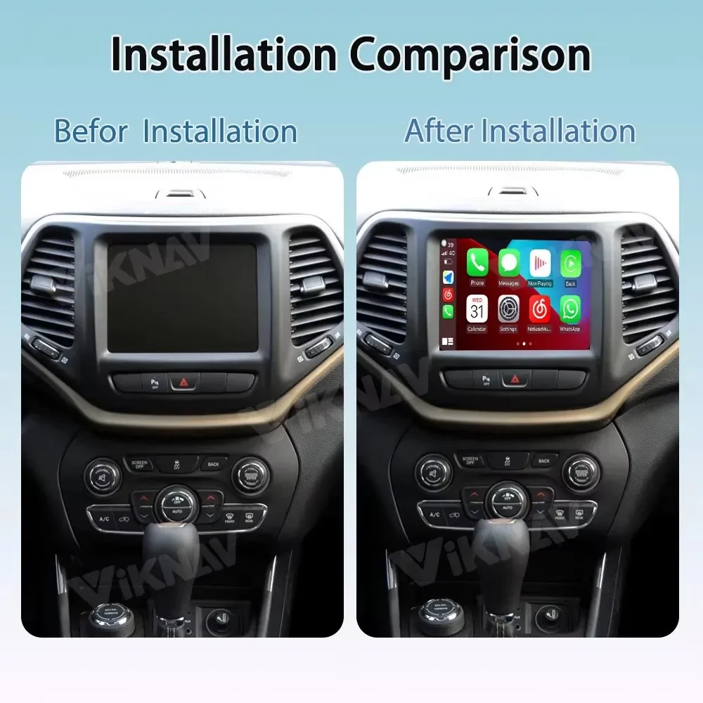 Viknav Linux For Jeep Cherokee 5KL 2014-2018 OEM Screen LVDS Decoder Interface Box Multimedia Android Auto GPS Wireless Carplay