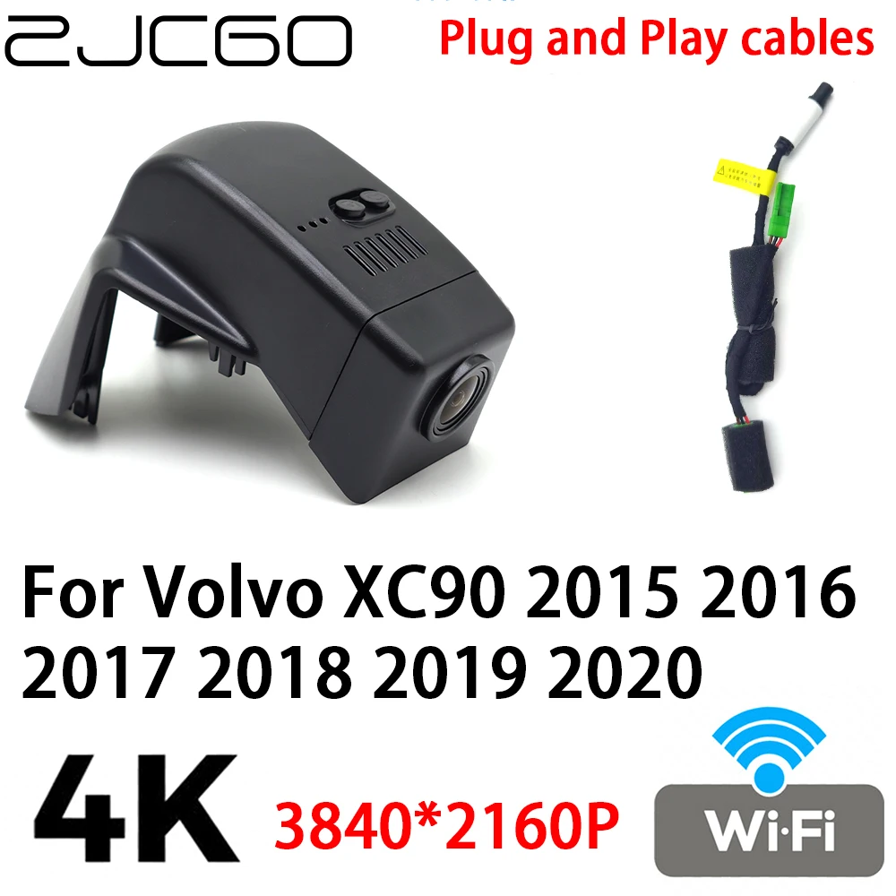 ZJCGO 4K 2160P Car DVR Dash Cam Camera Video Recorder Plug and Play for Volvo XC90 2015 2016 2017 2018 2019 2020