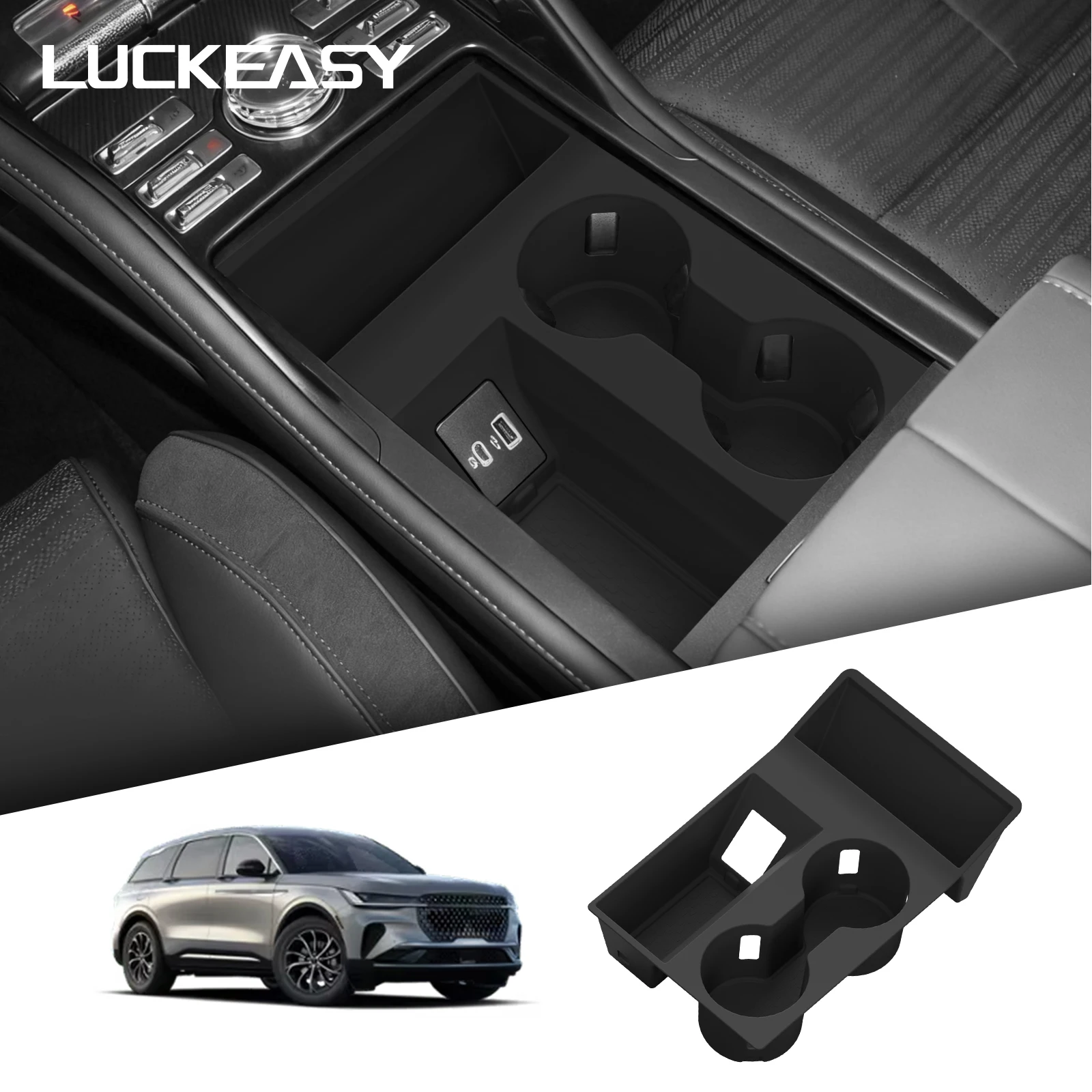 

for Lincoln Nautilus 2026 Water Cup Holder With Anti -Dirt Pad Phone Wireless Charging Pad Anti-slip Shock-Absorbing Accessories