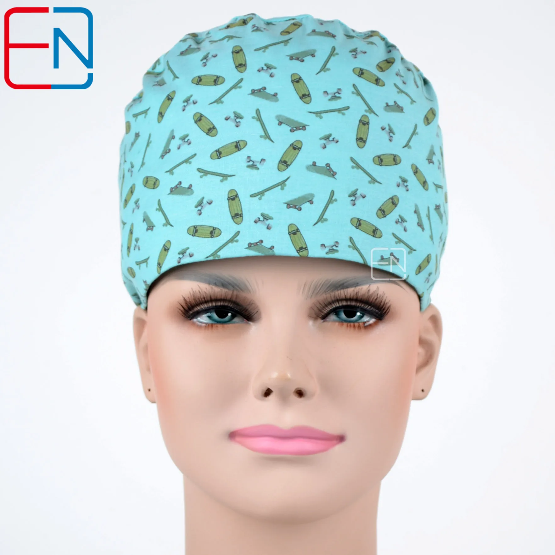 Hennar 100% Cotton Medical Scrub Caps L size suit for long hair or head circumference larger than 64cm