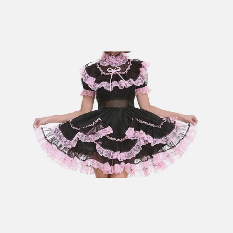 

Sissy maid satin organza dress cosplay costume private customization