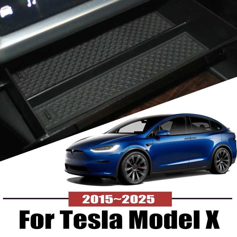 For Tesla Model X 2015~2025 2016 2023 Car Central Armrest Storage Box Holder Console Organizer Auto interior Accessories Tools