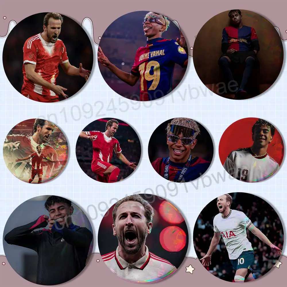 

game Harry Kane cool Lamine Yamal Badges Badges On Backpack Jacket Cartoon Round Brooches Acrylic Button Pins Collection Gifts