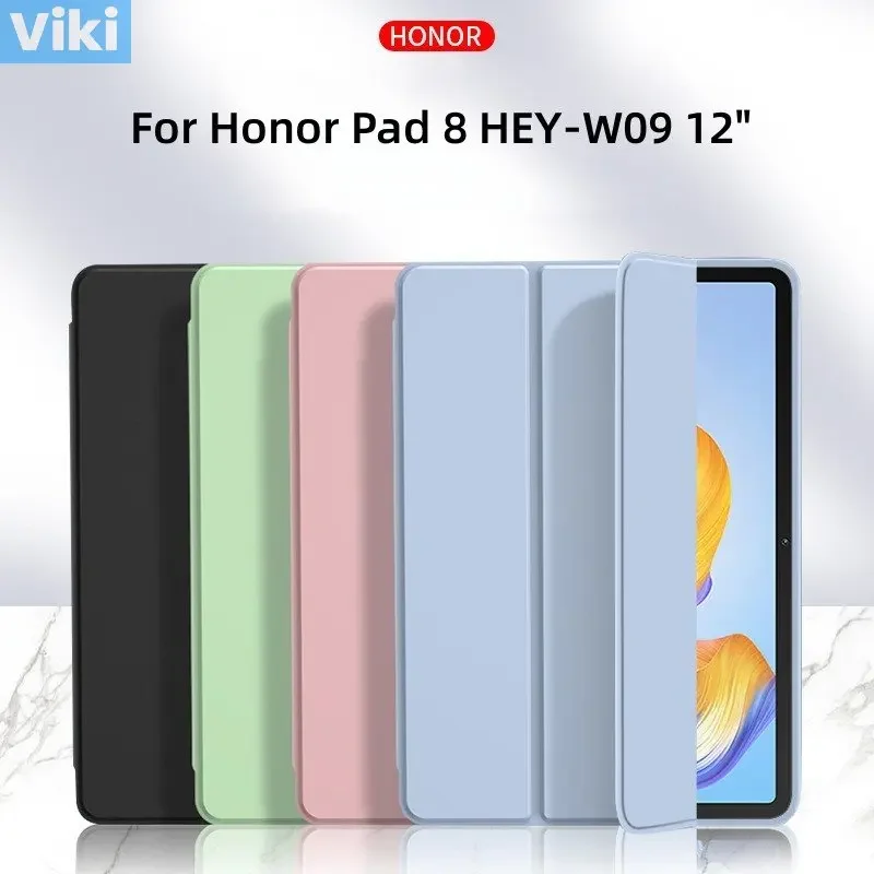 For Huawei Honor Pad 8 Case 12 inch HEY-W09 Leather Soft Silicone Back Stand Tablet Cover for Huawei Honor Pad 8 2022 Case