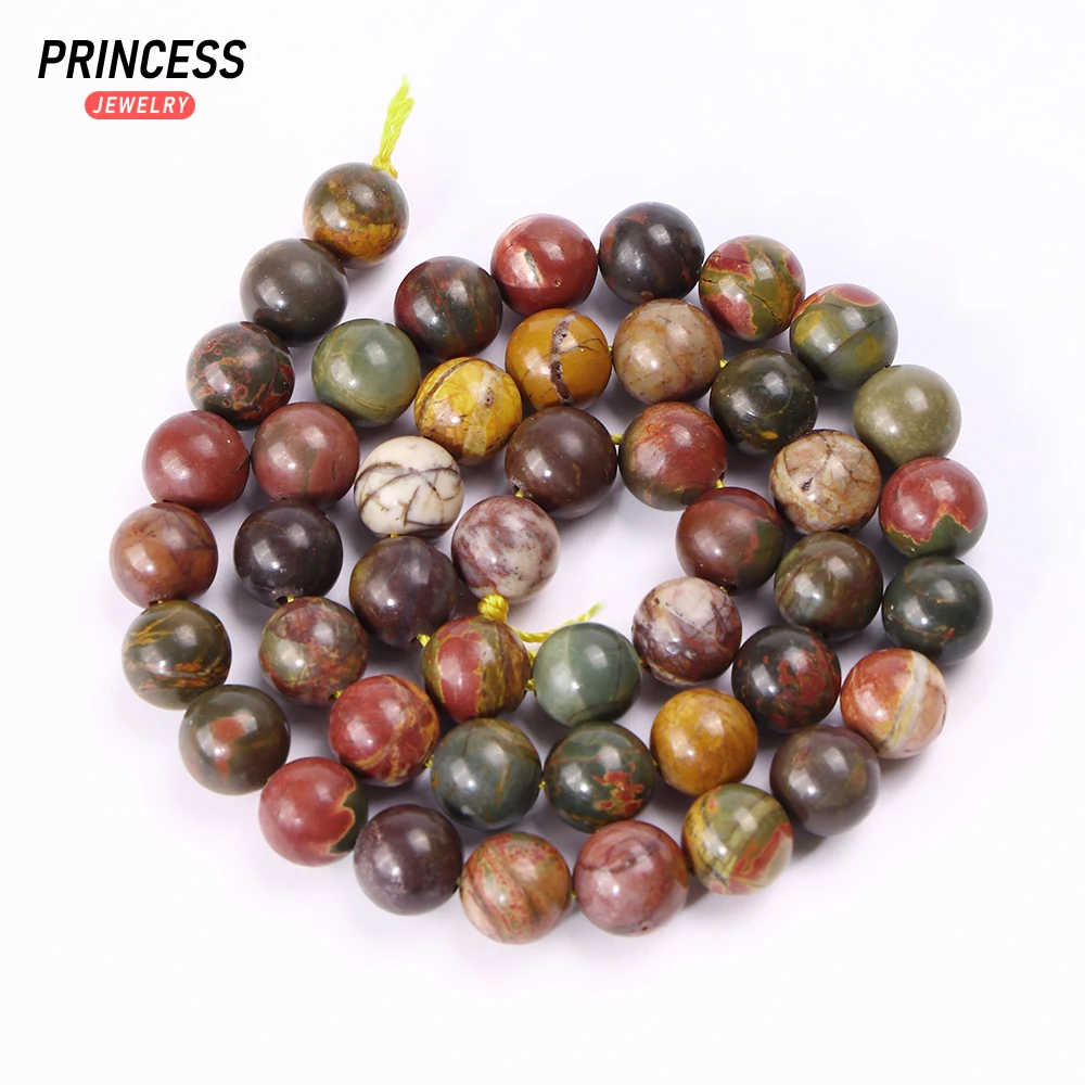 A + Picasso alami Jasper manik-manik batu longgar untuk membuat perhiasan gelang kalung Aksesori DIY grosir 4 6 8 10mm